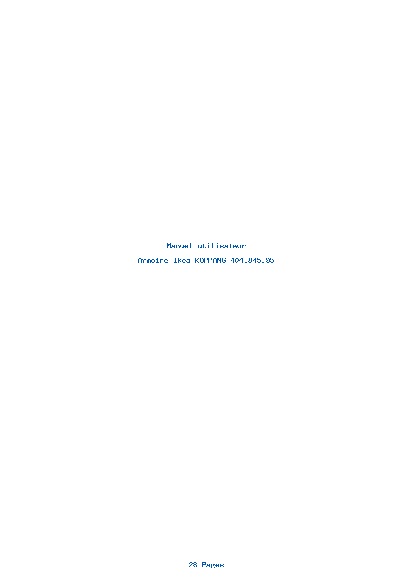 Page 1 de la notice Manuel utilisateur Ikea KOPPANG 404.845.95