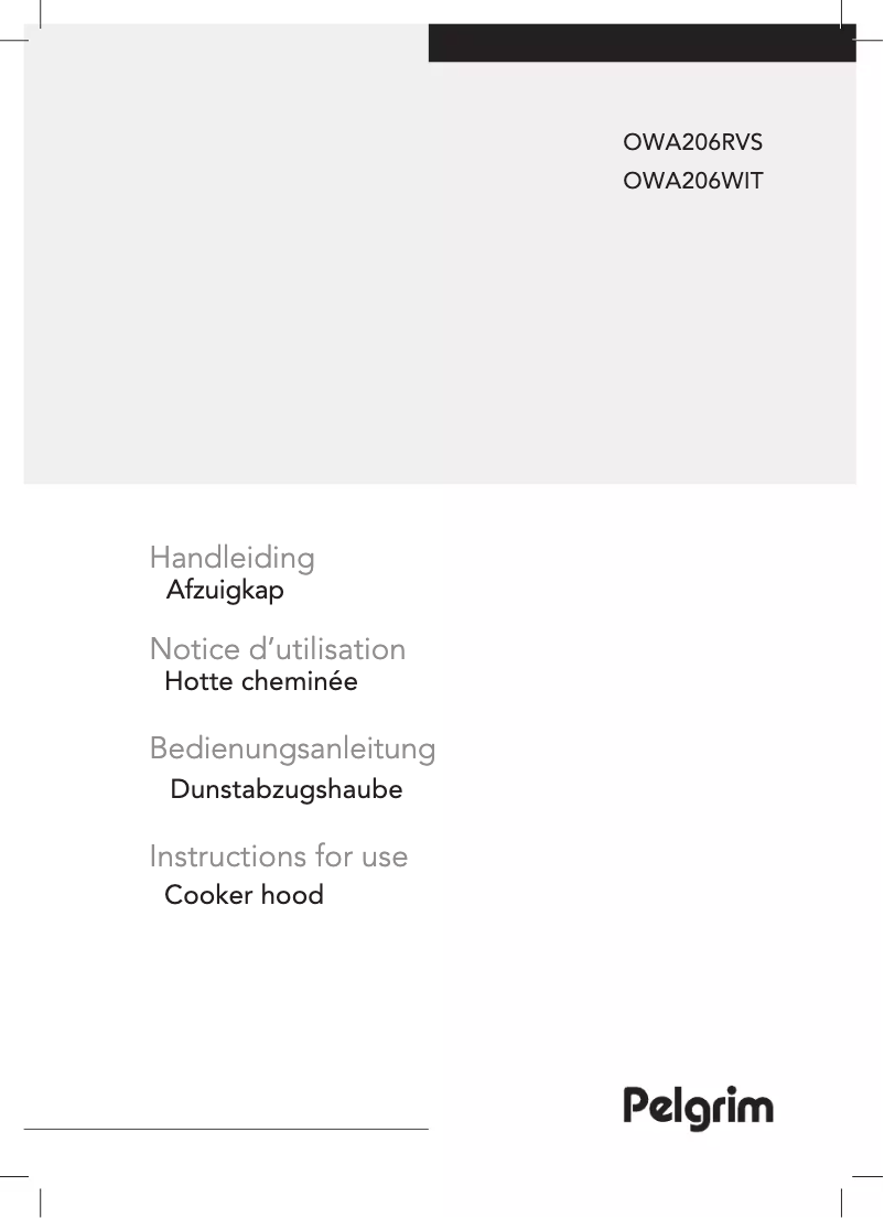 Page 1 de la notice Manuel utilisateur Pelgrim OWA206RVS