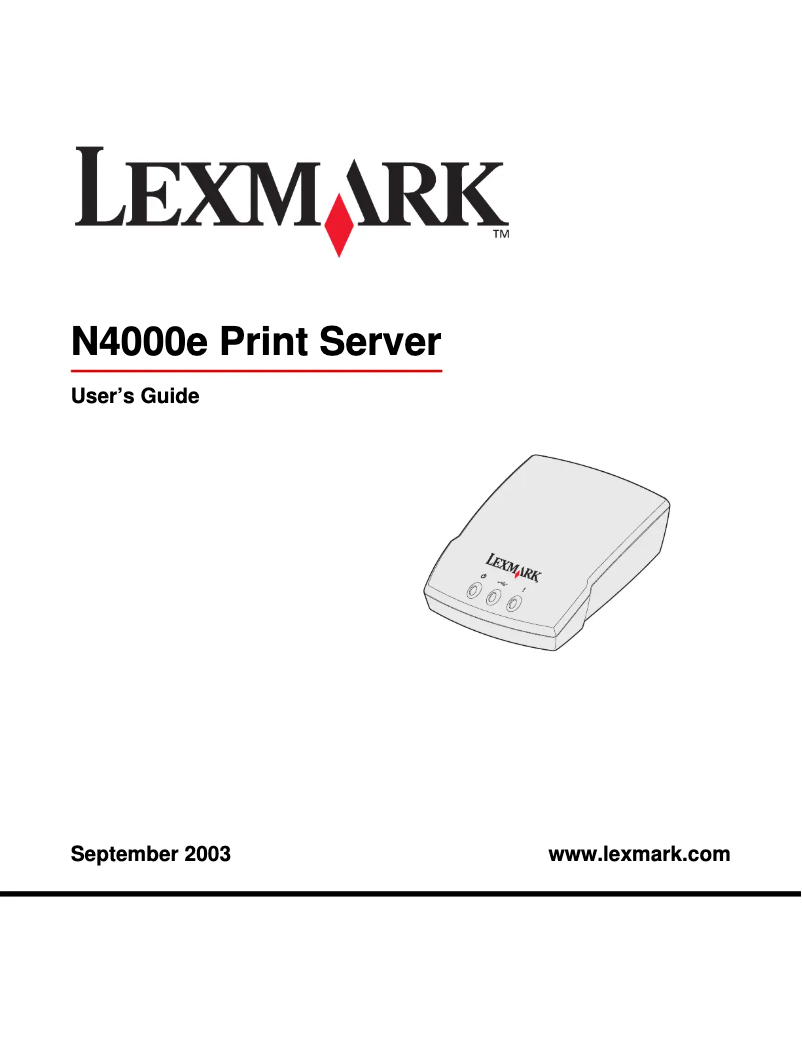 Page 1 de la notice Manuel utilisateur Lexmark N4000e