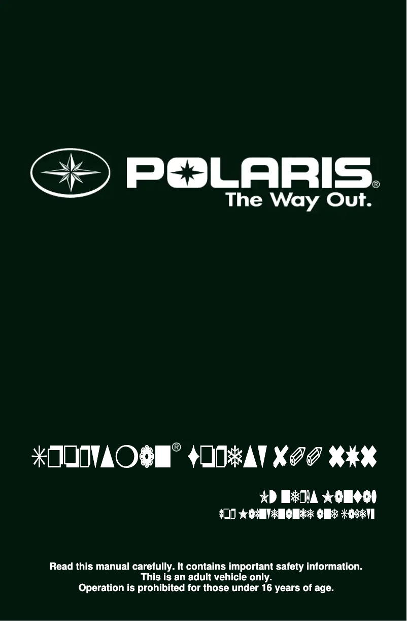 Page 1 de la notice Manuel utilisateur Polaris Sportsman Forest 800 6x6 (2012)