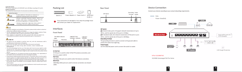 Page 1 de la notice Manuel utilisateur Hikvision DS-3E0310HP-E