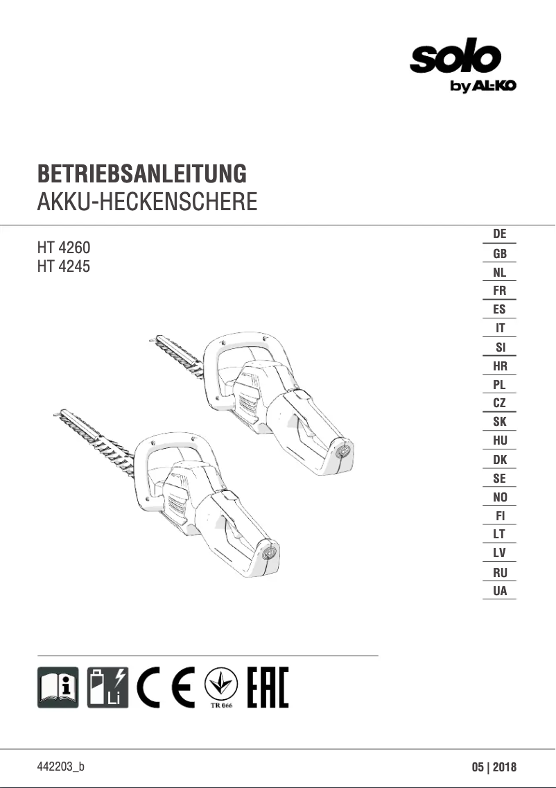 Página 1 del manual Manual de usuario AL-KO Solo Power Flex HT 4260