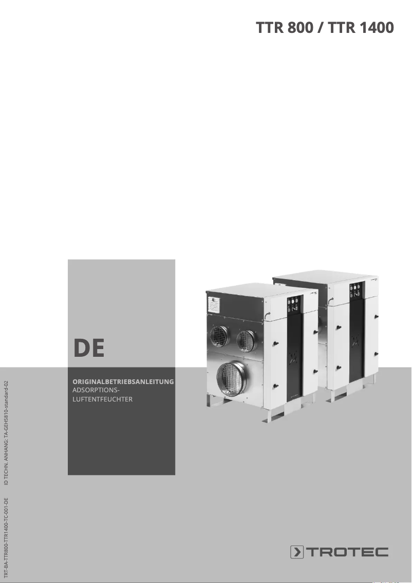 Page 1 de la notice Manuel utilisateur Trotec TTR 1400
