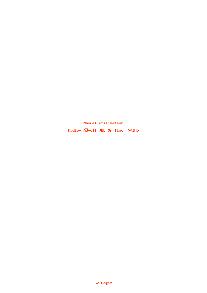 Page 1 de la notice Manuel utilisateur JBL On Time 400IHD