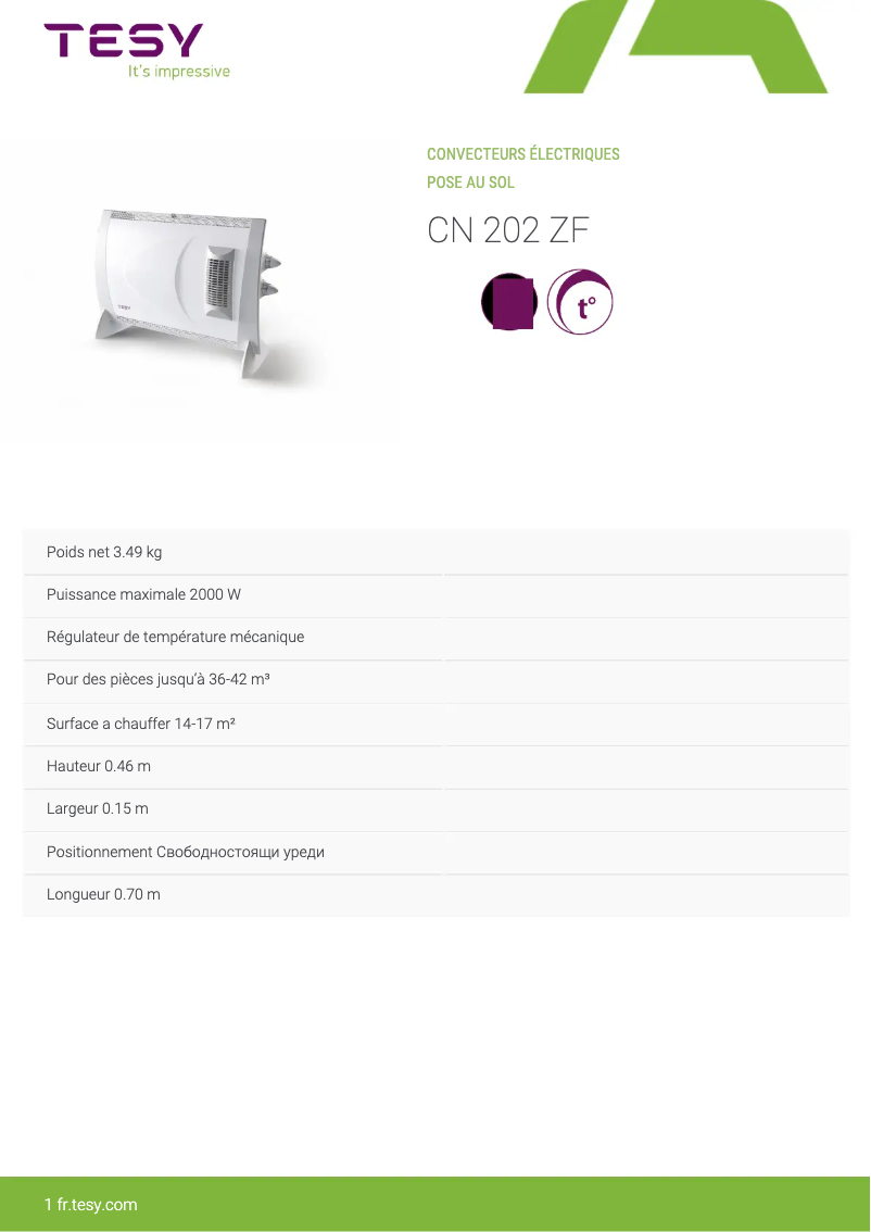 Página 1 del manual Manual de usuario Tesy CN 202 ZF