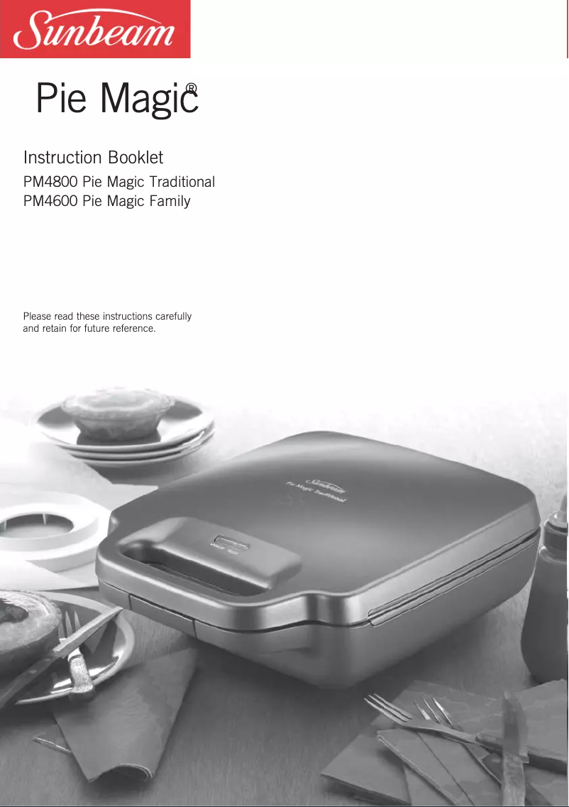 Page 1 de la notice Manuel utilisateur Sunbeam Pie Magic PM040B