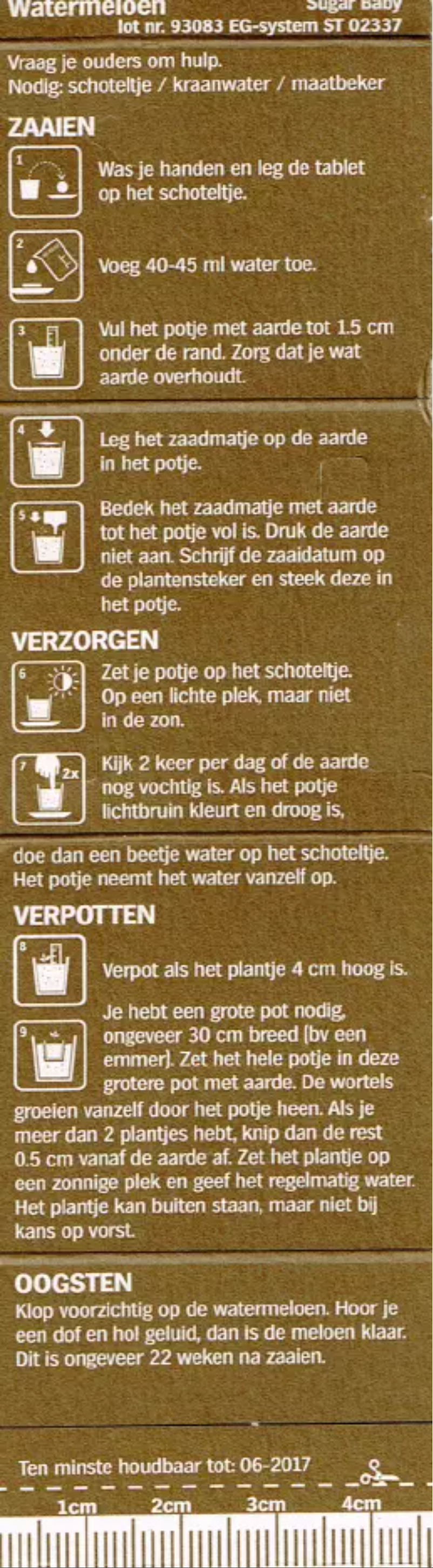 Page 1 of the manual User Manual Albert Heijn Moestuintje Watermeloen