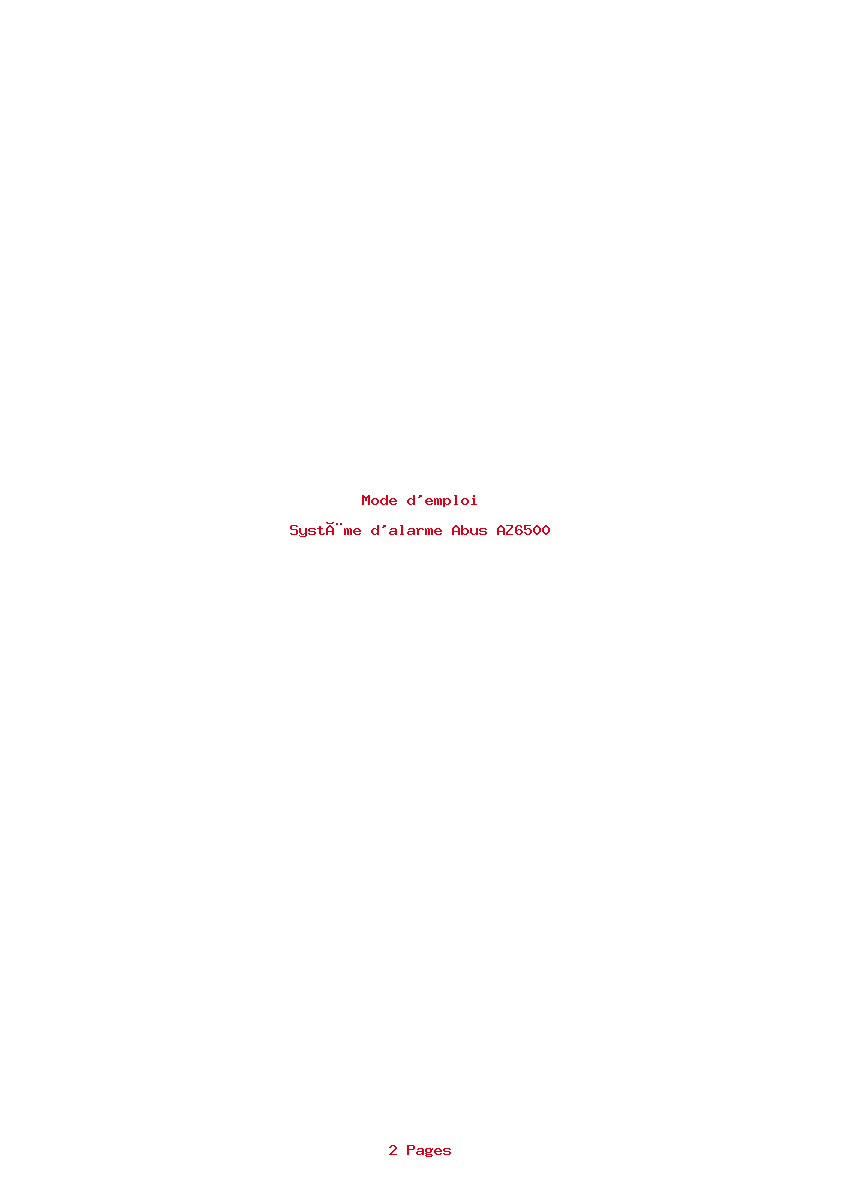 Page 1 de la notice Mode d'emploi Abus AZ6500