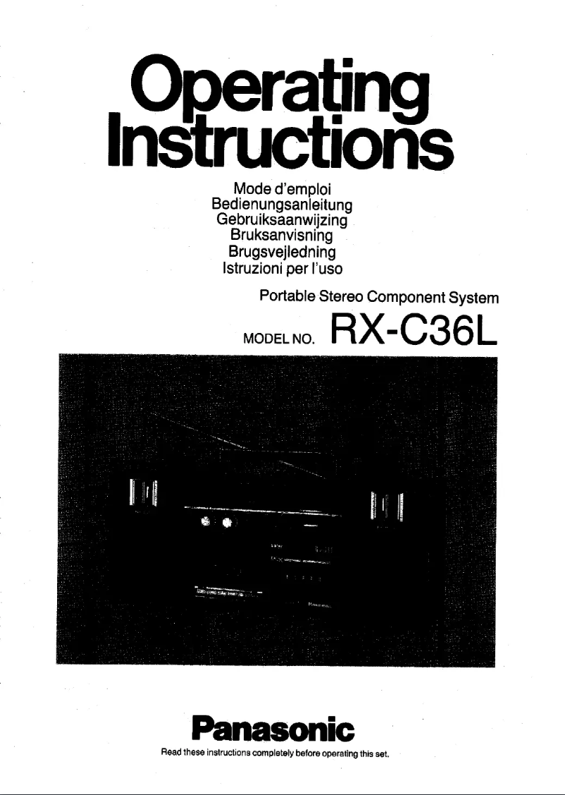 Page 1 de la notice Manuel utilisateur Panasonic RX-C36
