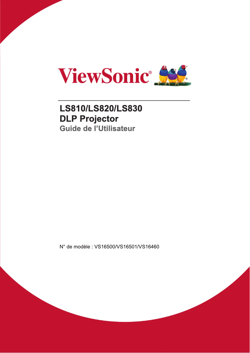 Page 1 de la notice Manuel utilisateur Viewsonic LS810