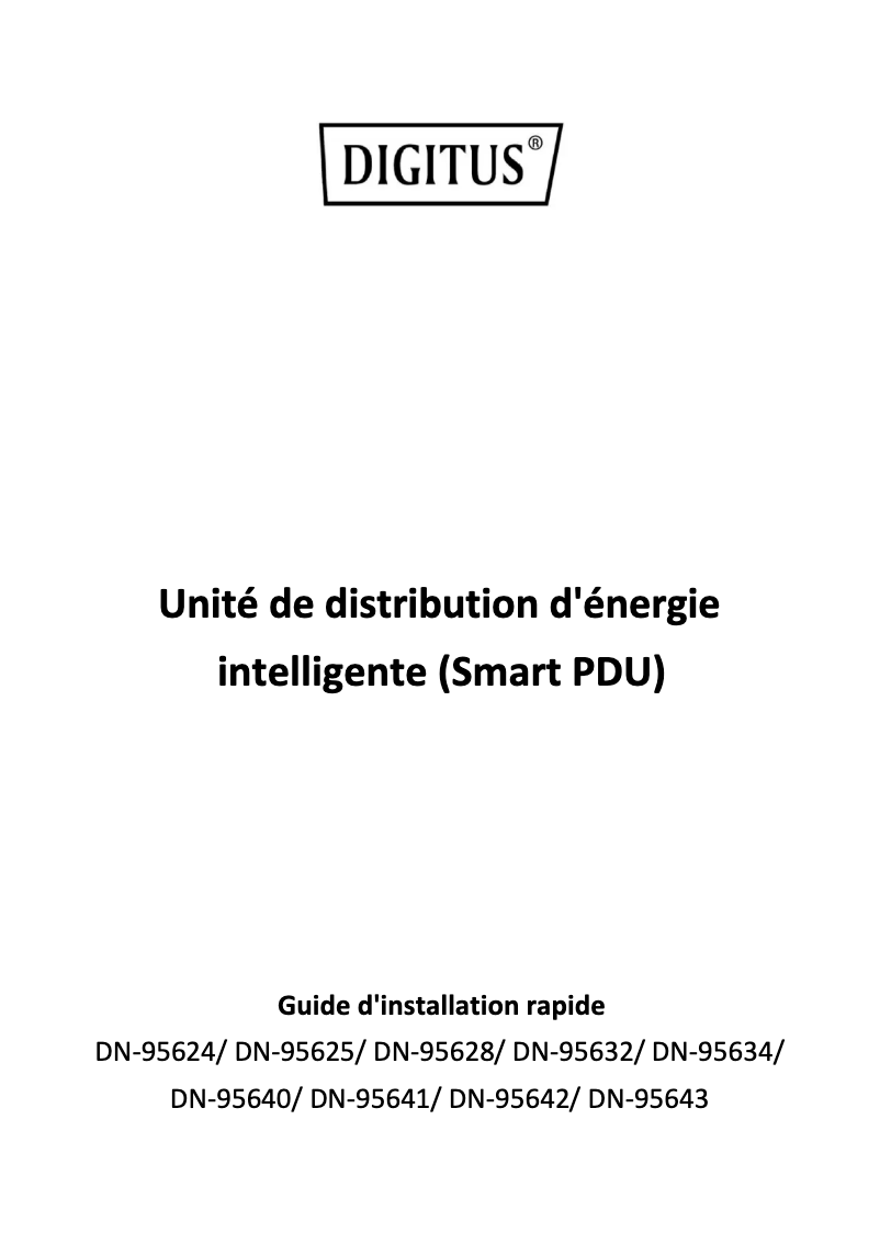 Page 1 de la notice Manuel utilisateur Digitus DN-95643