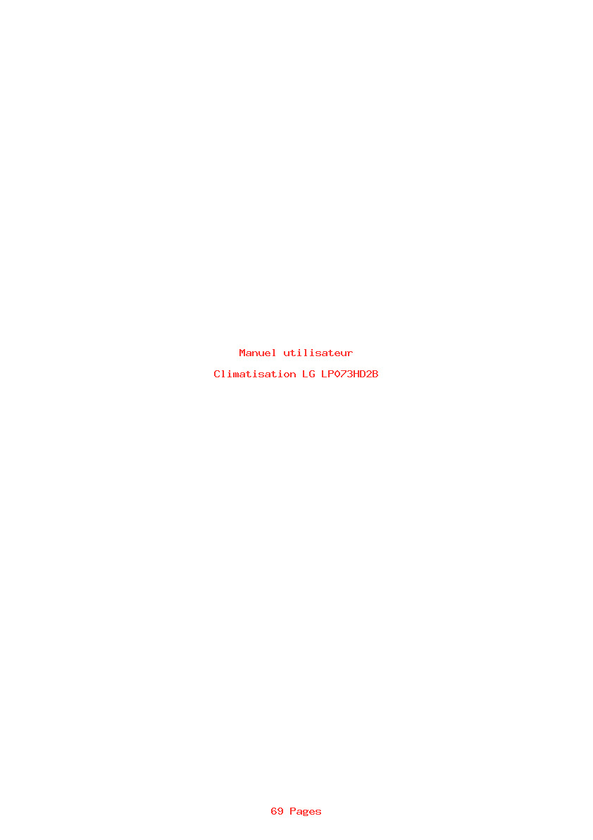 Page 1 de la notice Manuel utilisateur LG LP073HD2B