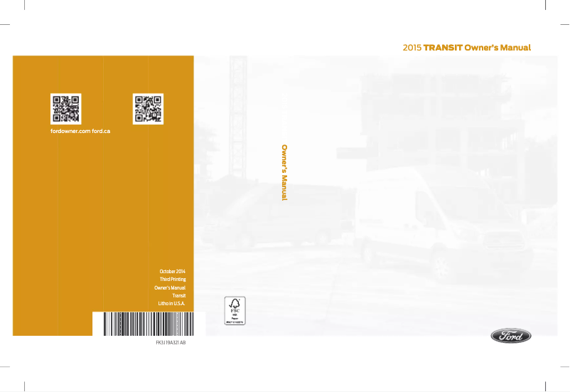 Page 1 de la notice Manuel utilisateur Ford Transit (2015)