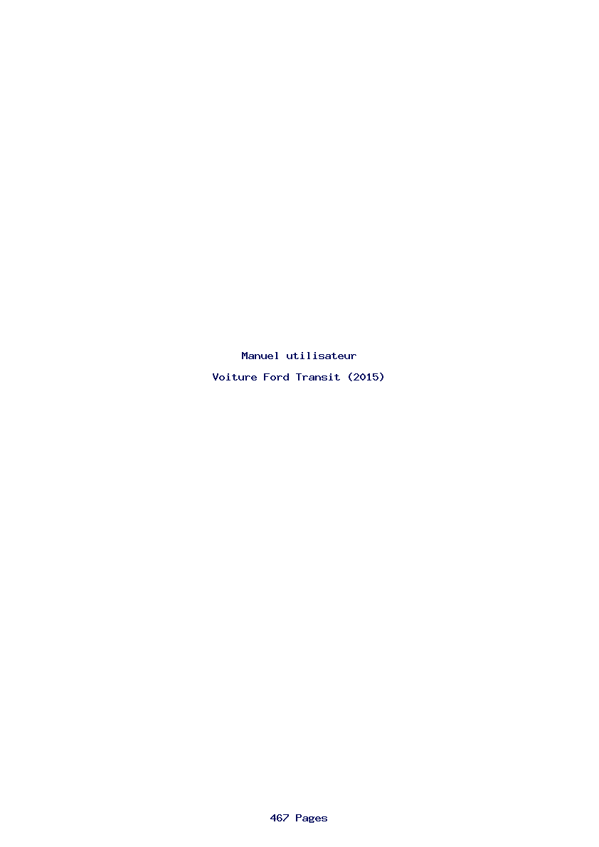 Image de la première page du manuel de l'appareil Transit (2015)