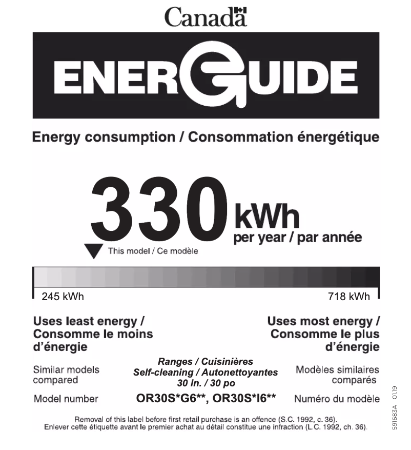 Página 1 del manual Etiqueta energética Fisher & Paykel OR30SCG6X1
