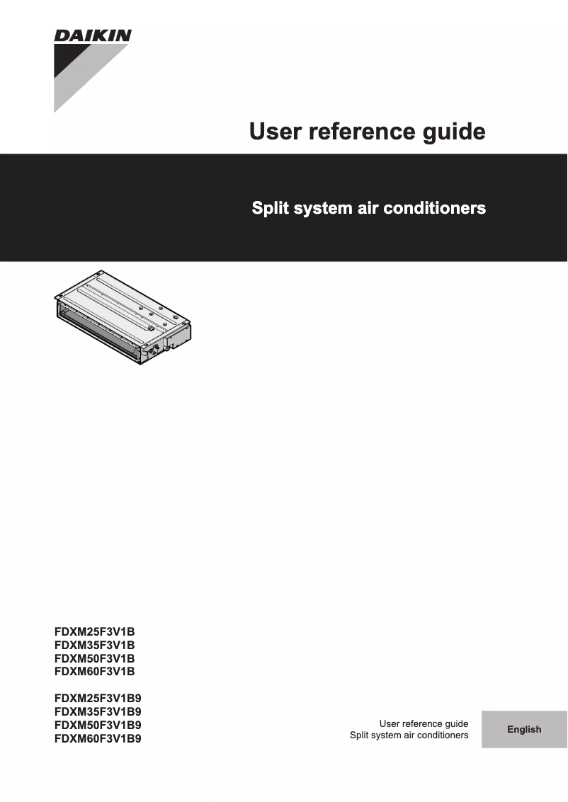 Page 1 de la notice Manuel utilisateur Daikin FDXM50F3V1B9