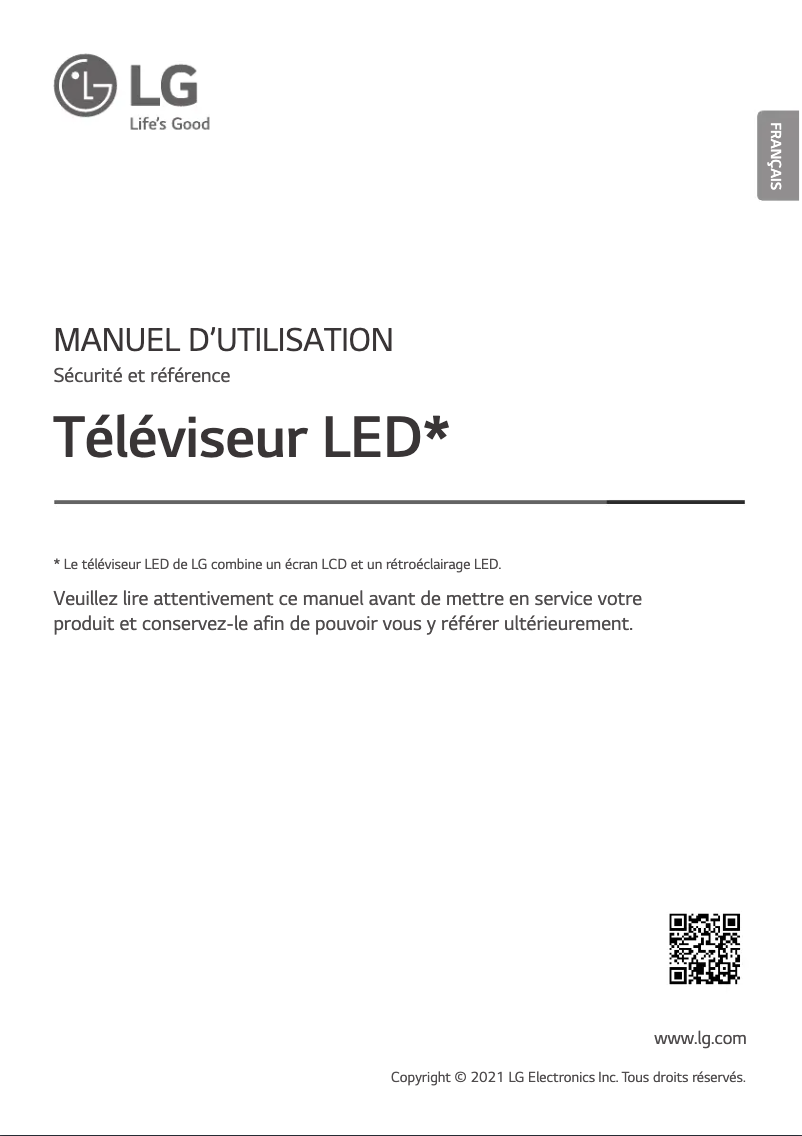 Page 1 de la notice Manuel utilisateur LG 55UP81009LR