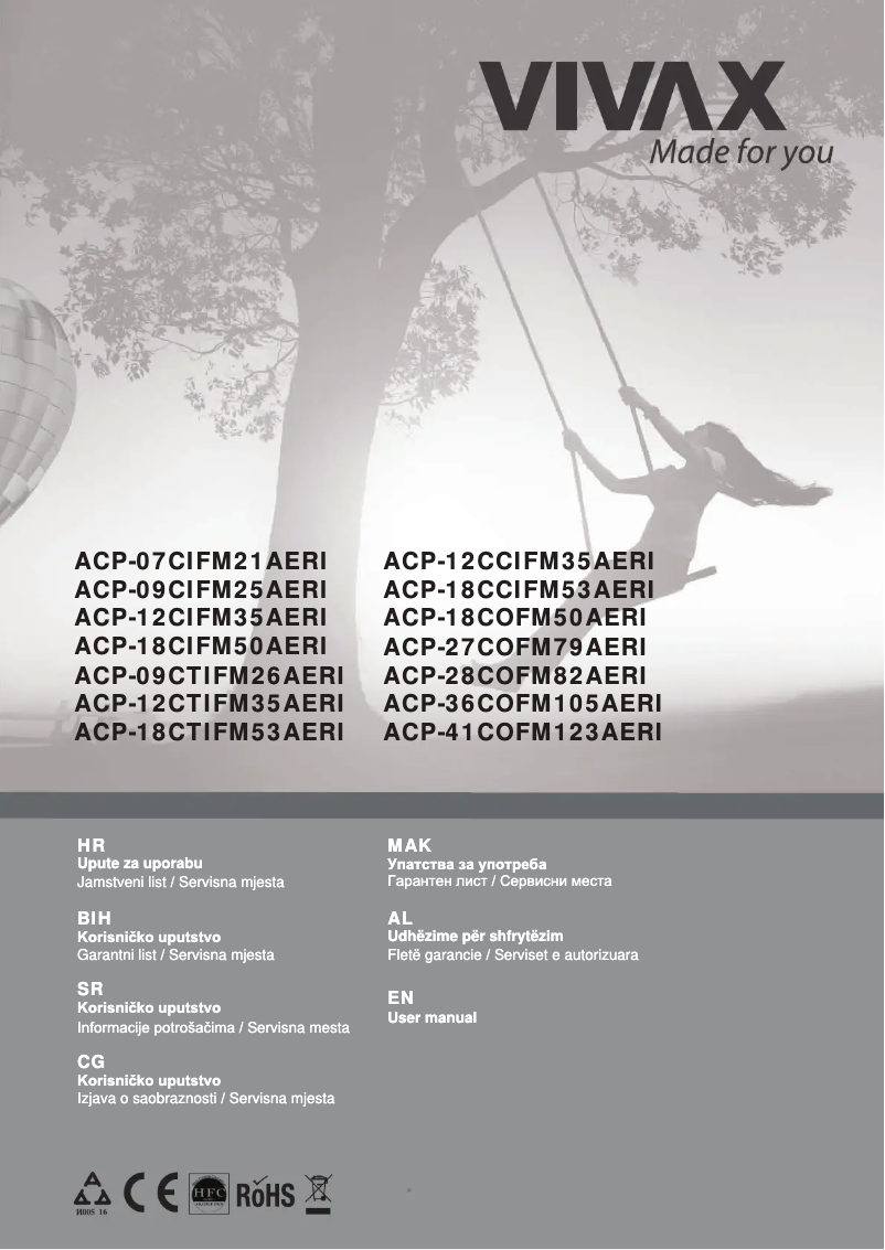 Page 1 of the manual Technical Sheet Vivax ACP-27COFM79AERI