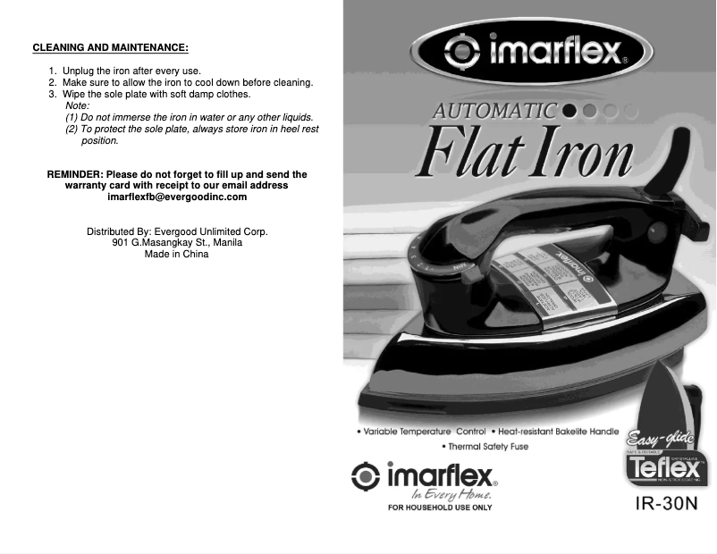 Página 1 del manual Manual de usuario Imarflex IR-30N