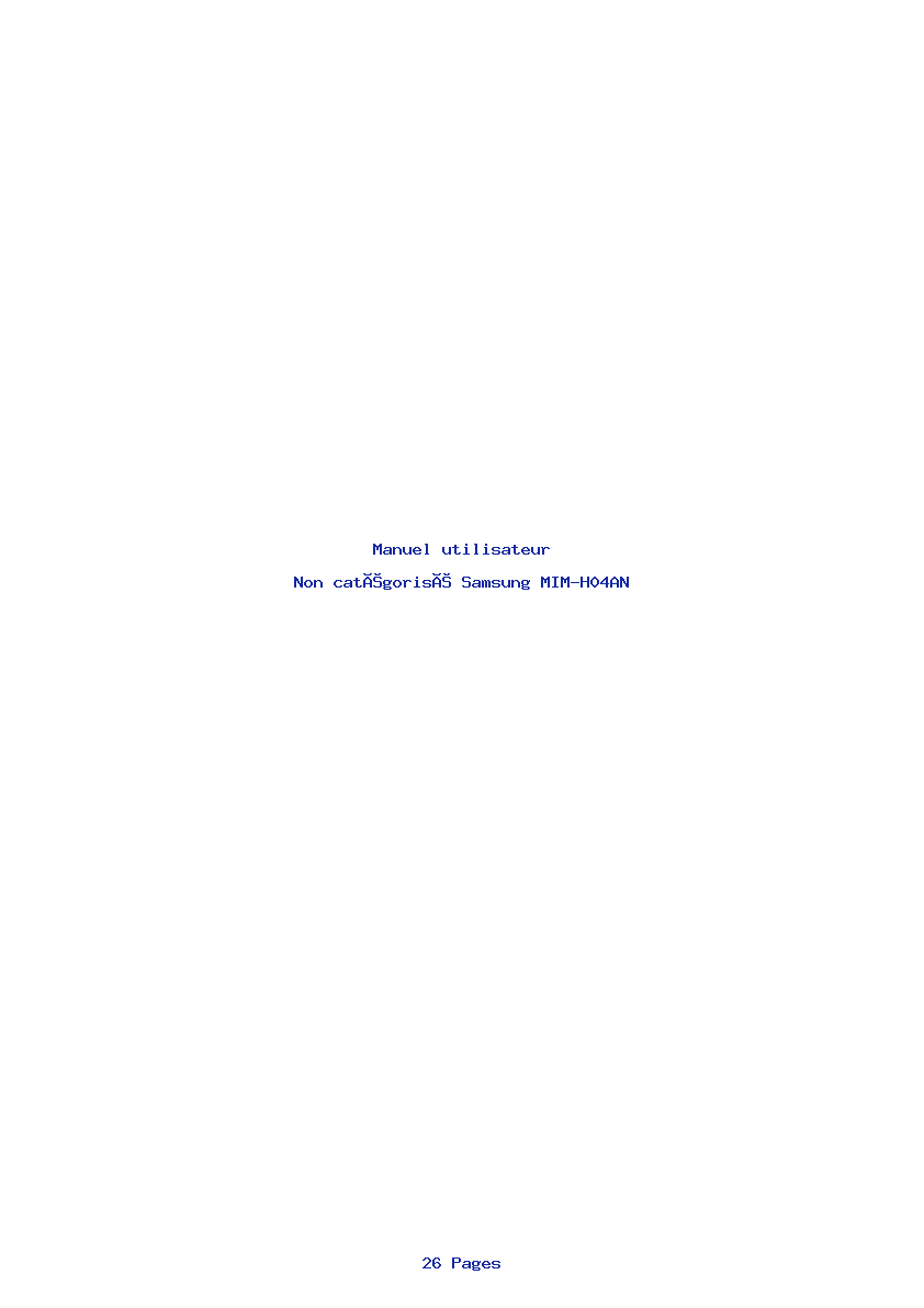 Page 1 de la notice Manuel utilisateur Samsung MIM-H04AN