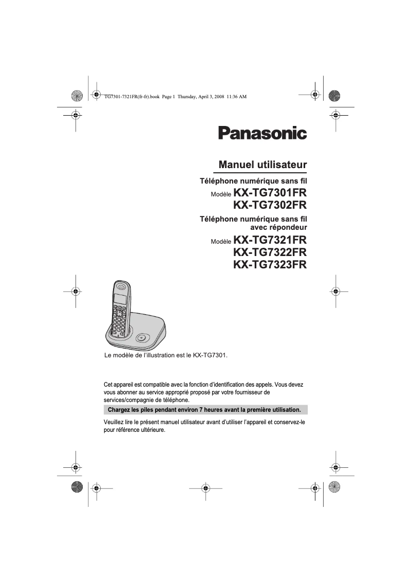 Página 1 del manual Manual de usuario Panasonic KX-TG7322