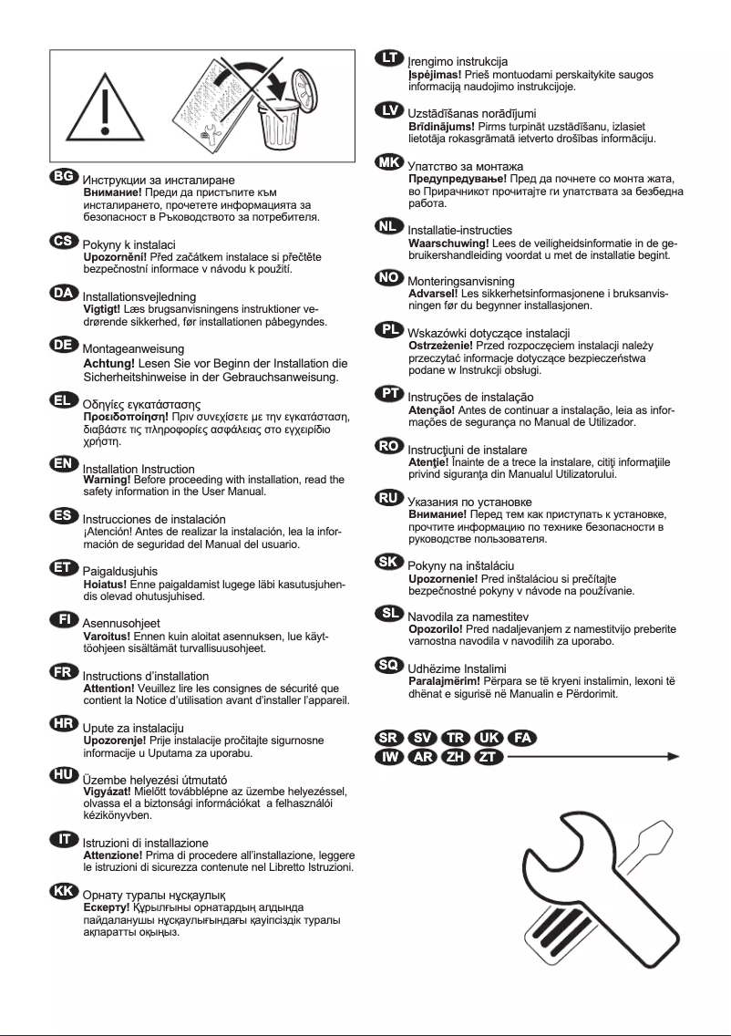 Página 1 del manual Guía de instalación AEG LF6KIEL