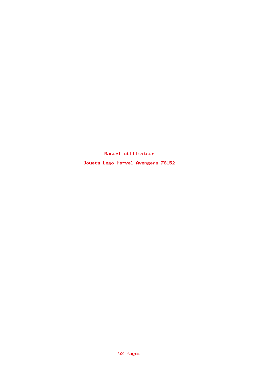 Page 1 de la notice Manuel utilisateur Lego Marvel Avengers 76152