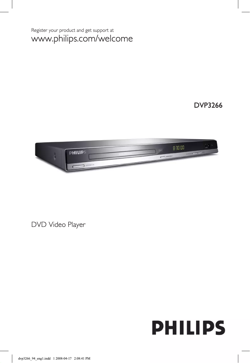 Page 1 de la notice Manuel utilisateur Philips DVP3266
