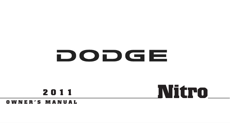 Page 1 de la notice Manuel utilisateur Dodge Nitro (2011)