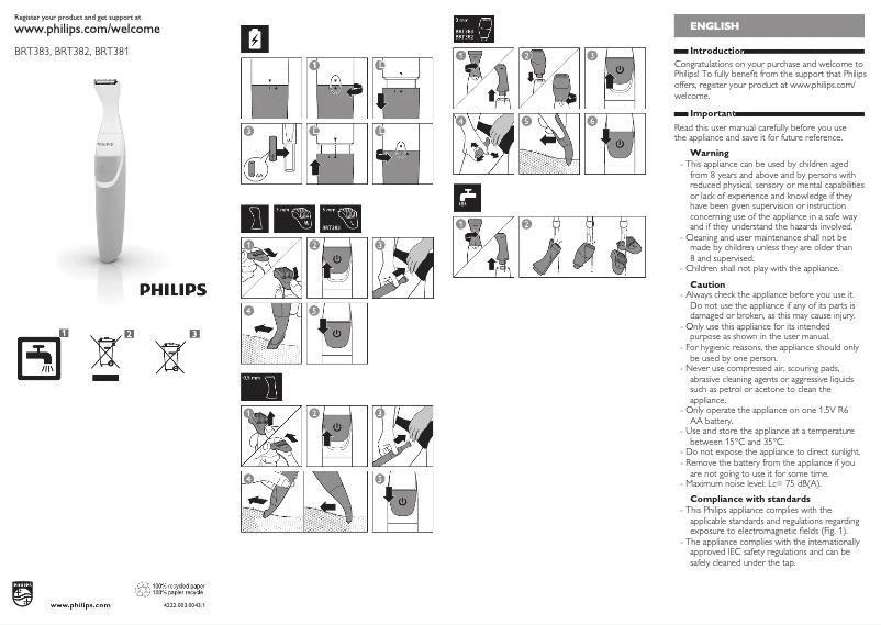Página 1 del manual Manual de usuario Philips BikiniGenie BRT382