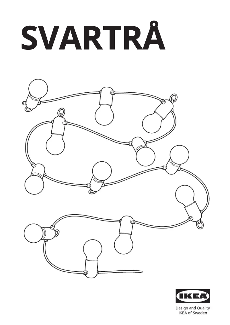 Page 1 de la notice Manuel utilisateur Ikea SVARTRÅ 405.218.09