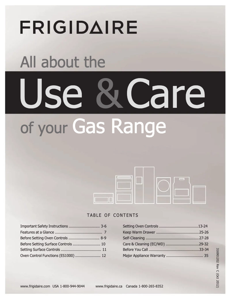 Página 1 del manual Manual de usuario Frigidaire FPGF3081KF