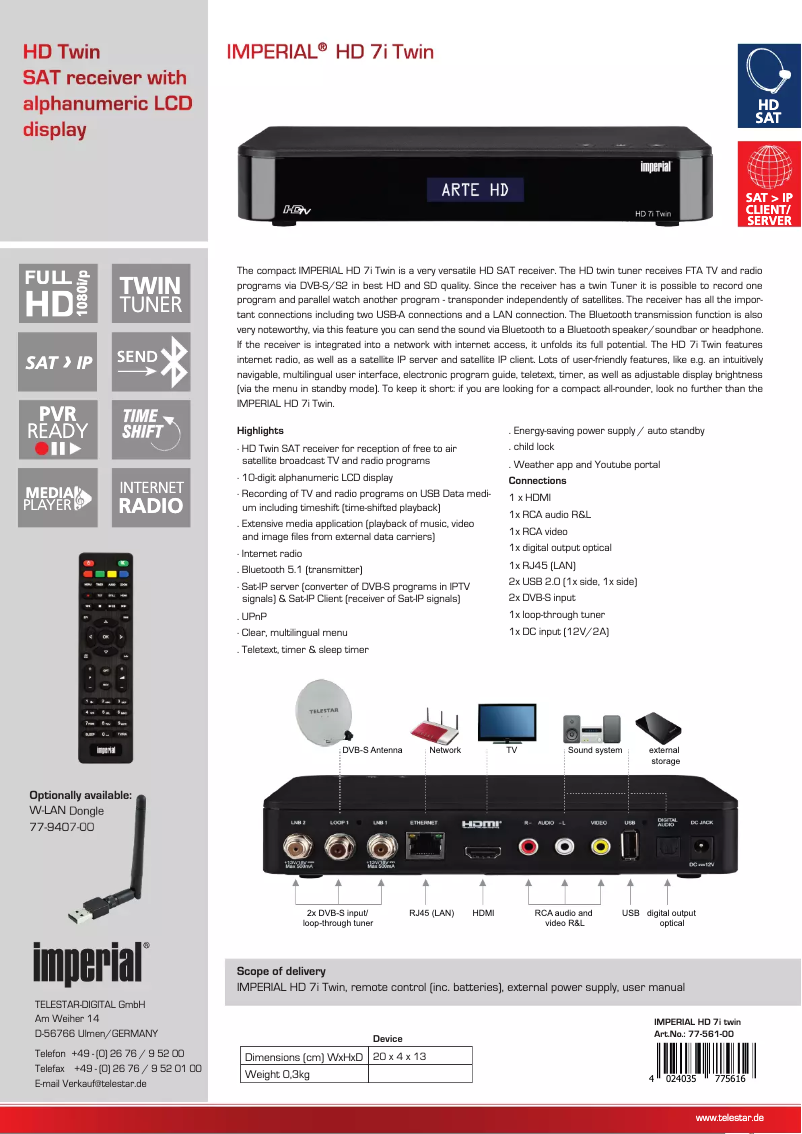 Página 1 del manual Manual de usuario Imperial HD 7i Twin