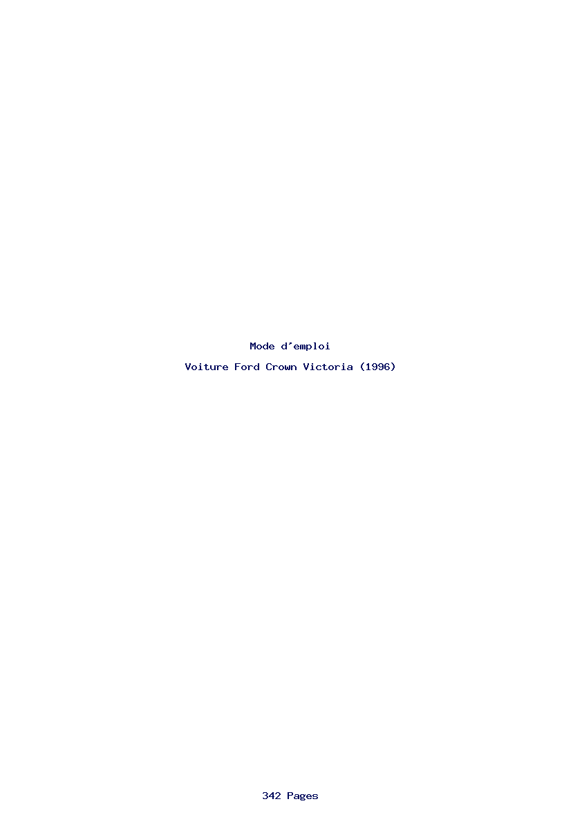 Page 1 de la notice Mode d'emploi Ford Crown Victoria (1996)