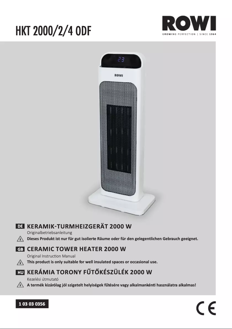 Page 1 de la notice Manuel utilisateur Rowi HKT 2000/2/4 ODF