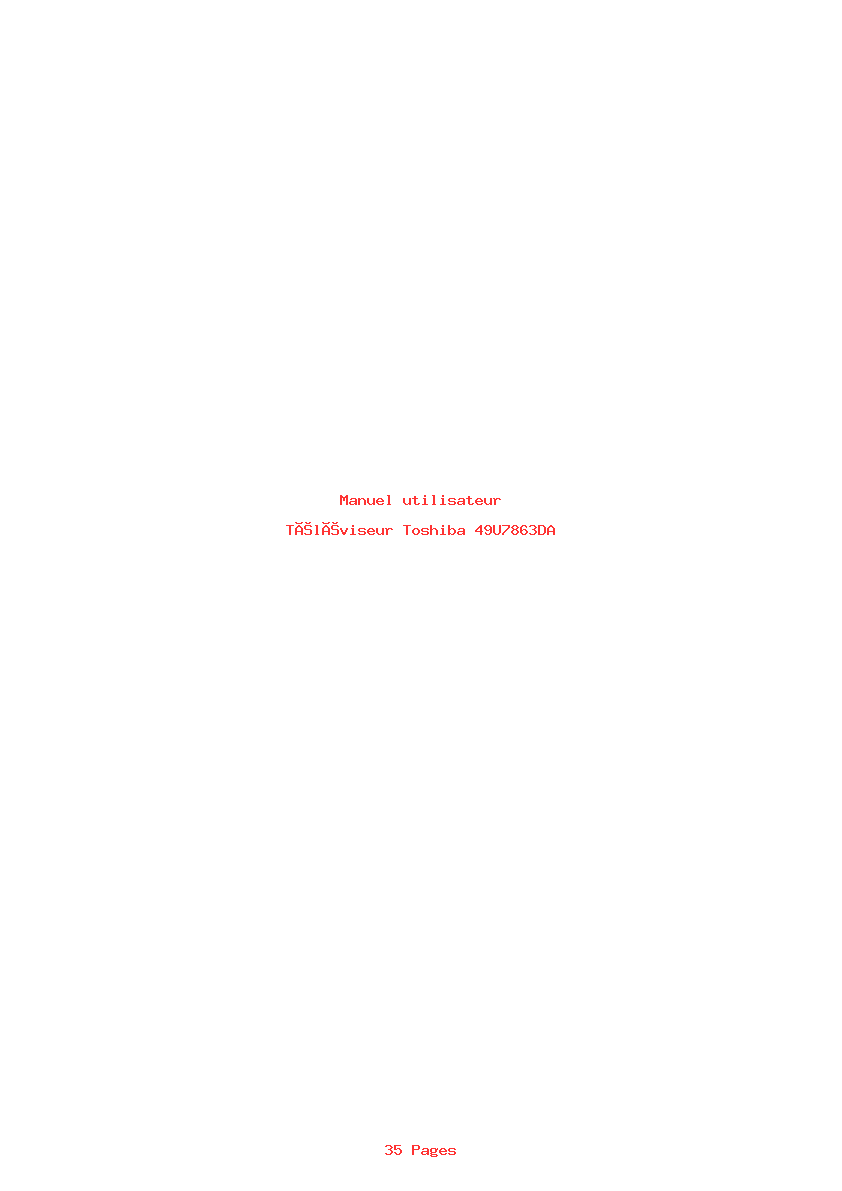 Page 1 de la notice Manuel utilisateur Toshiba 49U7863DA