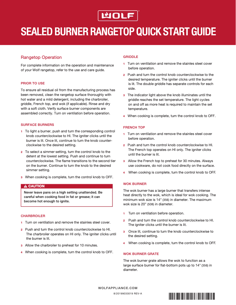 Page 1 de la notice Guide de démarrage rapide Wolf SRT364C