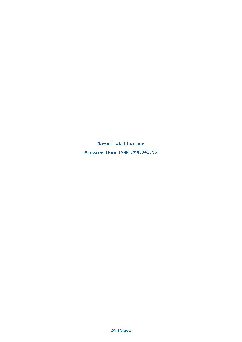 Page 1 de la notice Manuel utilisateur Ikea IVAR 704.943.95