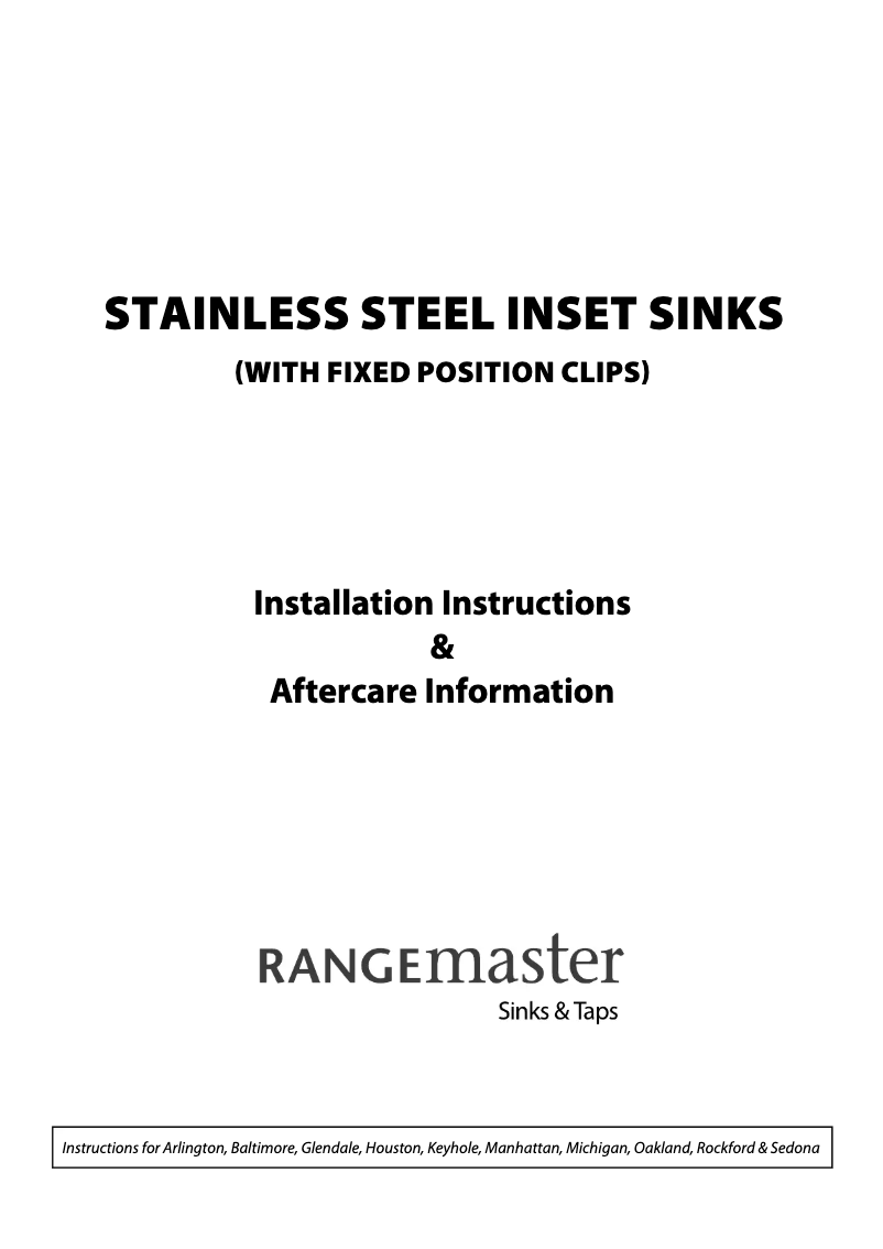 Page 1 de la notice Manuel utilisateur Rangemaster Oakland OL9851L