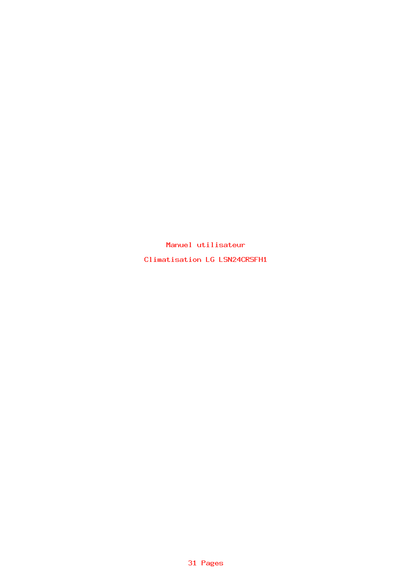 Page 1 de la notice Manuel utilisateur LG LSN24CRSFH1