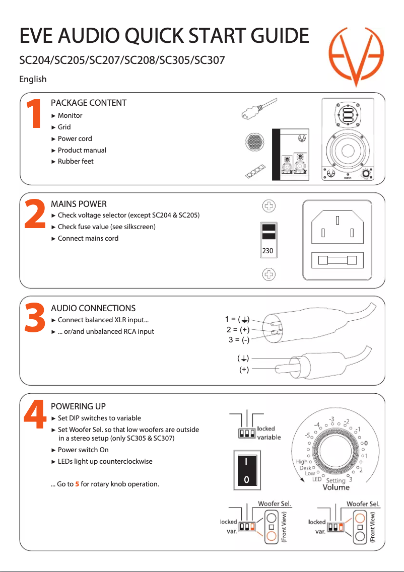 Page 1 de la notice Manuel utilisateur Eve Audio SC205