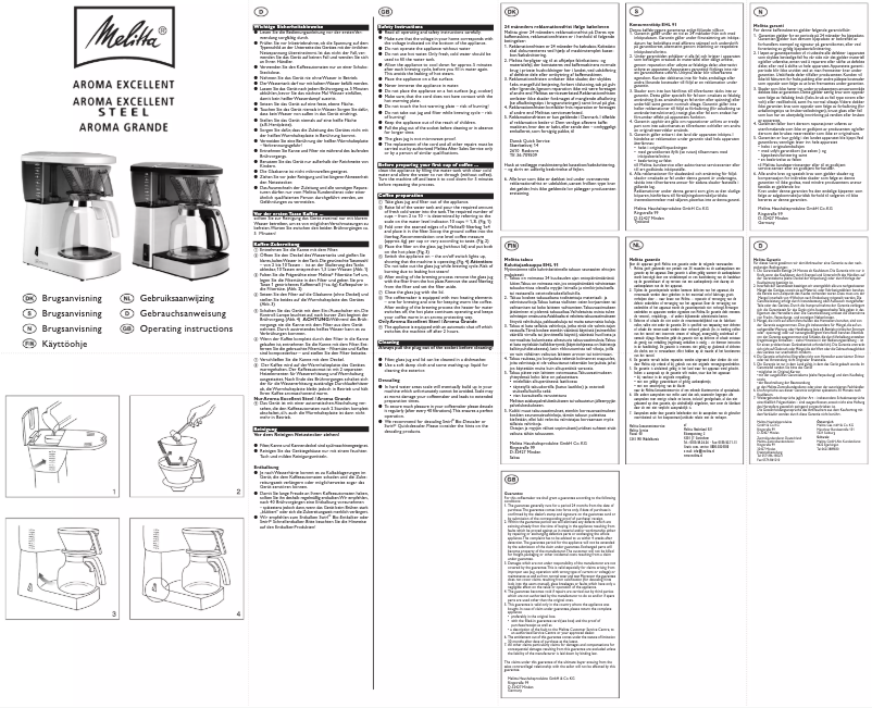 Page 1 de la notice Manuel utilisateur Melitta Aroma Excellent