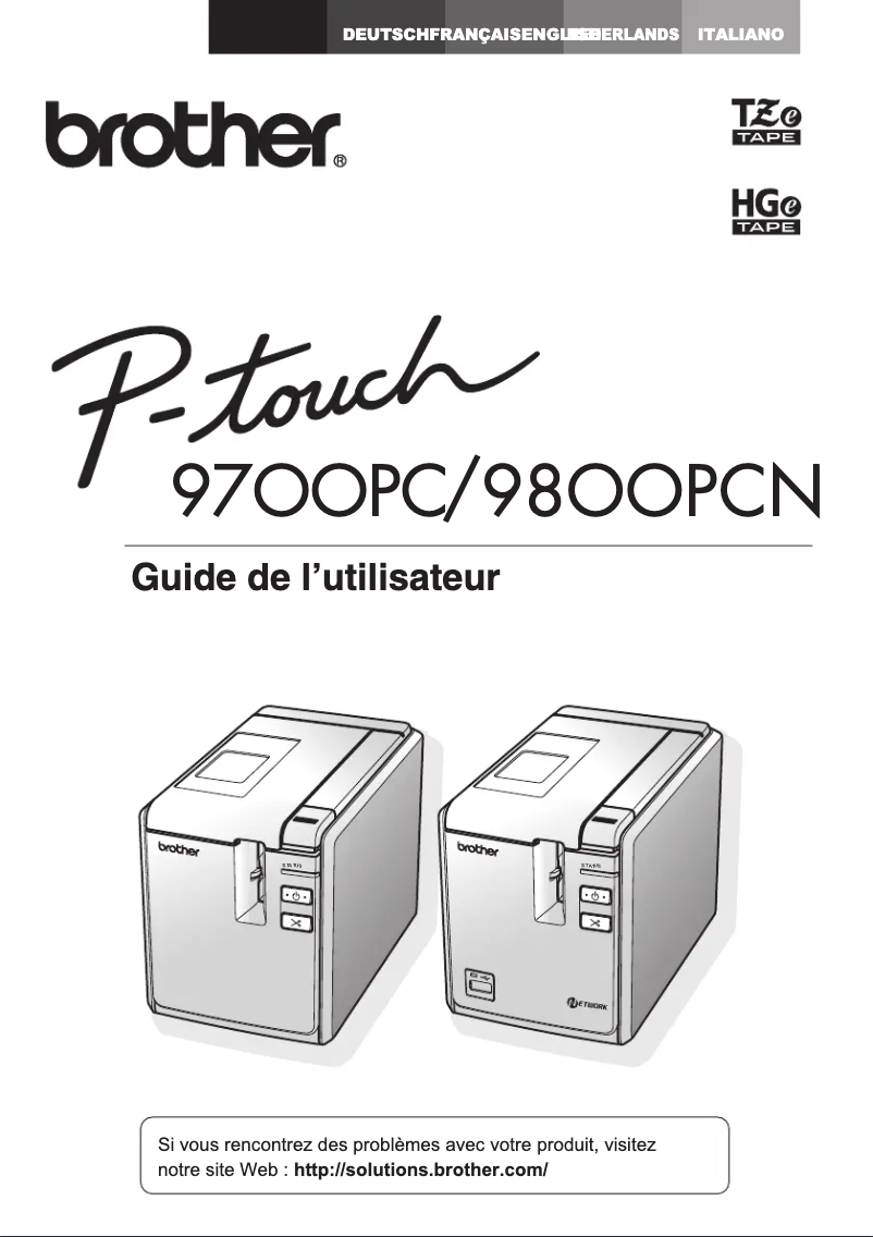 Page 1 de la notice Manuel utilisateur Brother P-touch 9800PCN