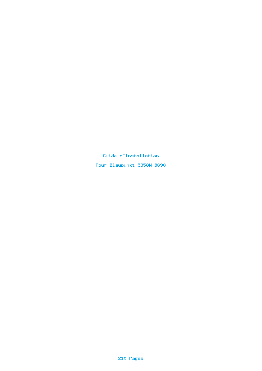 Page 1 de la notice Guide d'installation Blaupunkt 5B50N 8690