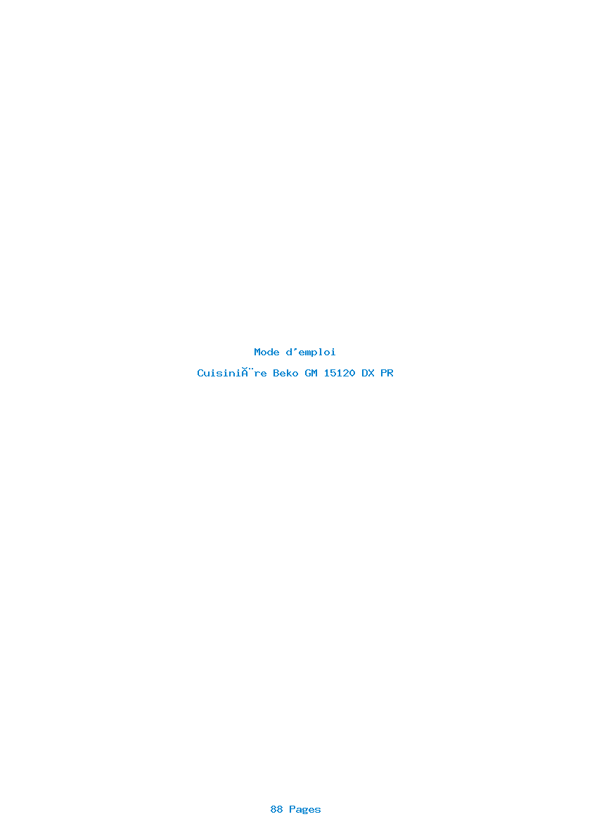 Page 1 de la notice Mode d'emploi Beko GM 15120 DX PR
