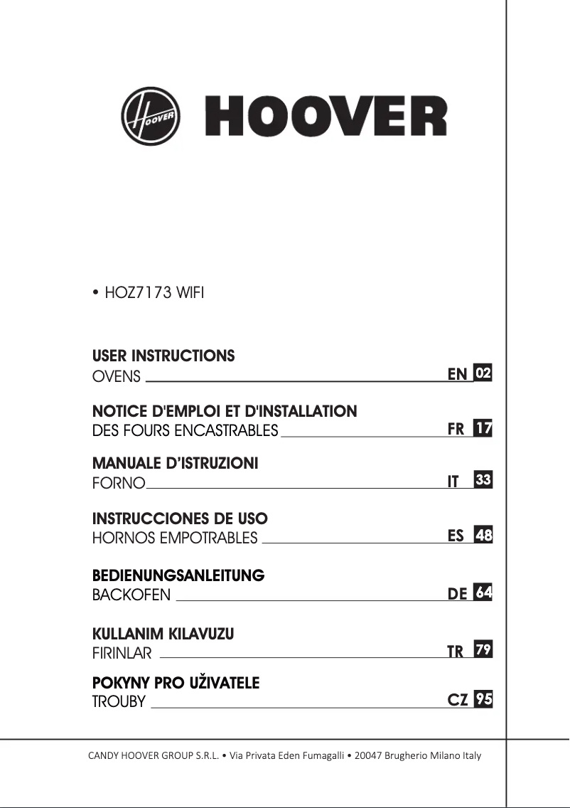 Page 1 de la notice Manuel utilisateur Hoover HOZ7173IN WI