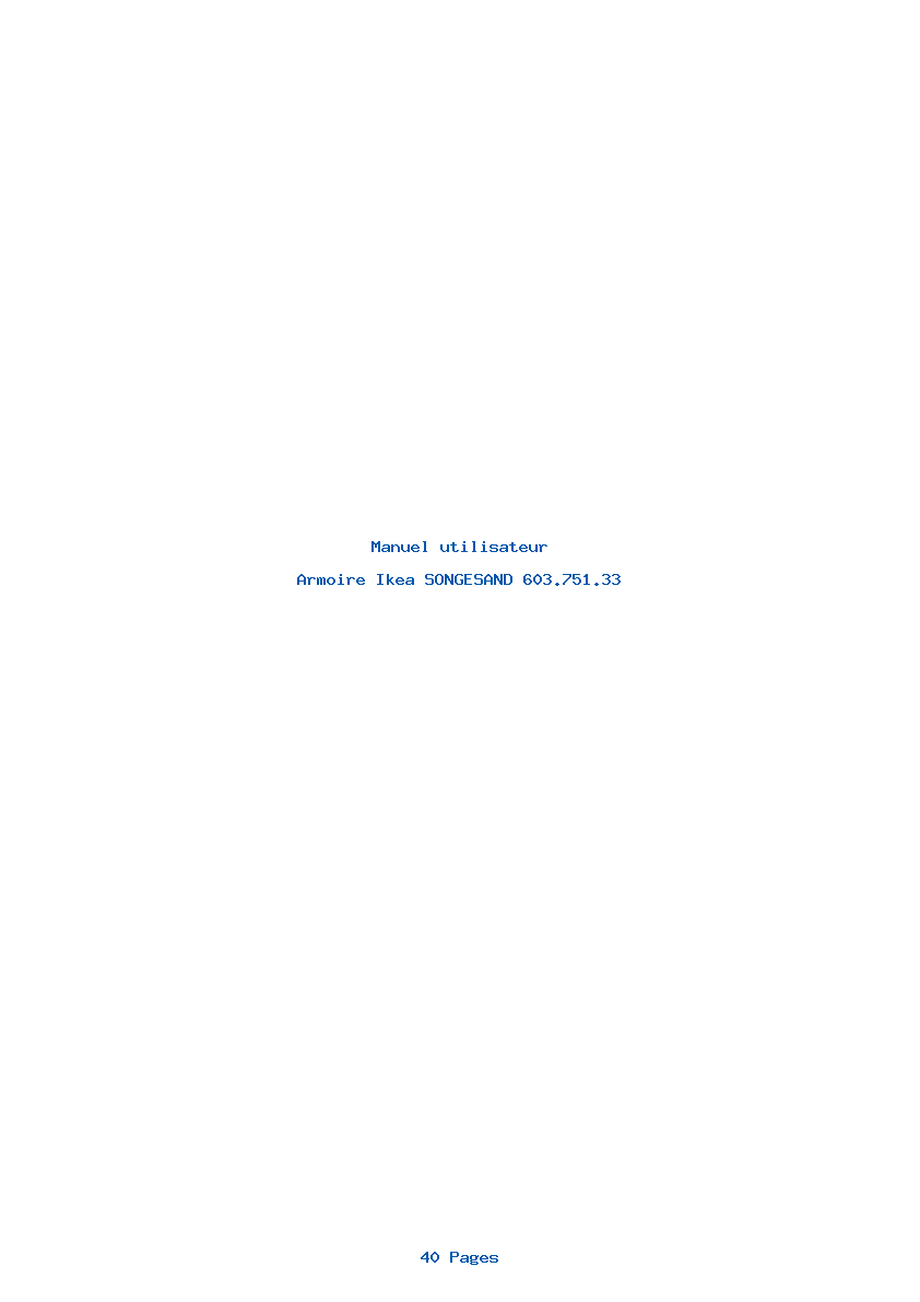 Page 1 de la notice Manuel utilisateur Ikea SONGESAND 603.751.33