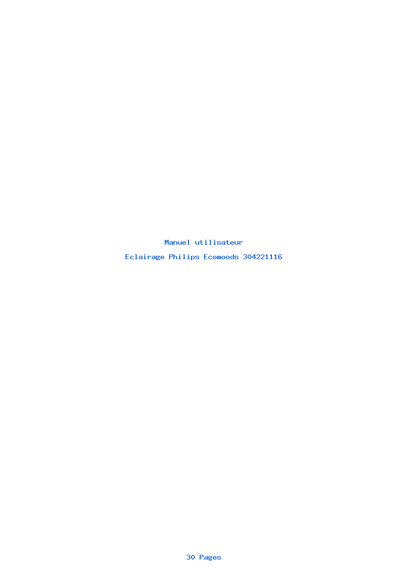 Page 1 de la notice Manuel utilisateur Philips Ecomoods 304221116