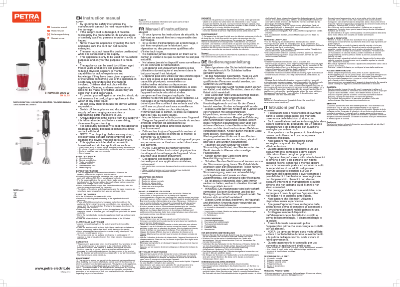 Page 1 de la notice Manuel utilisateur Petra Electric SM 21.35