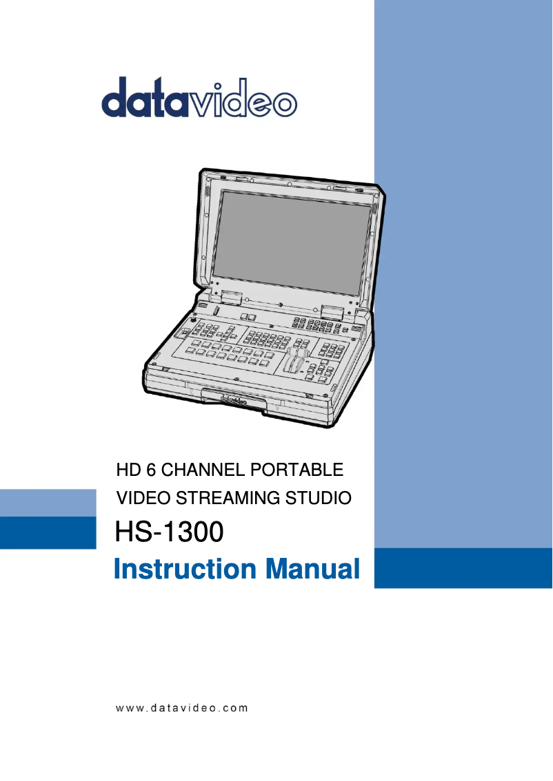 Page 1 de la notice Manuel utilisateur DataVideo HS-1300